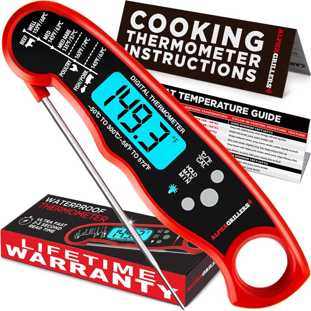 Smart digital meat thermometer for kitchen use
